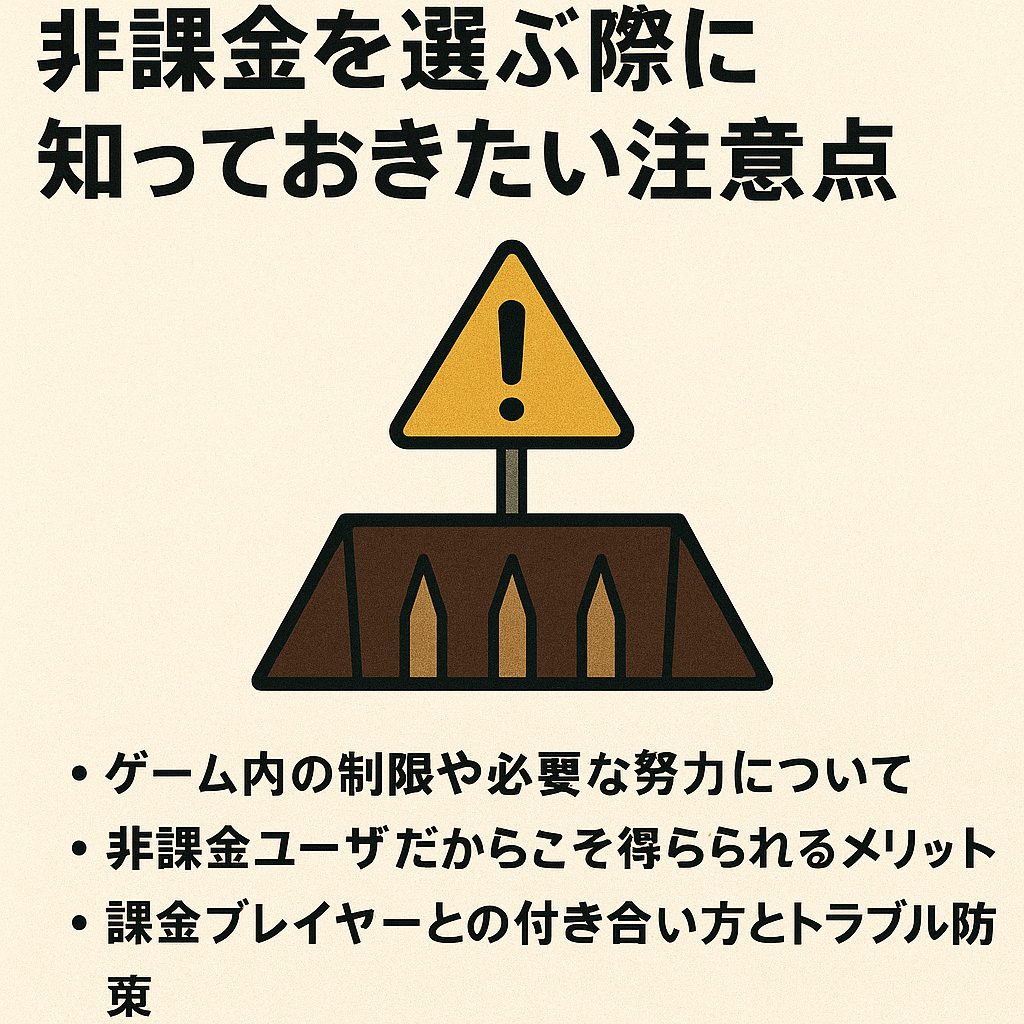 非課金を選ぶ際に知っておきたい注意点