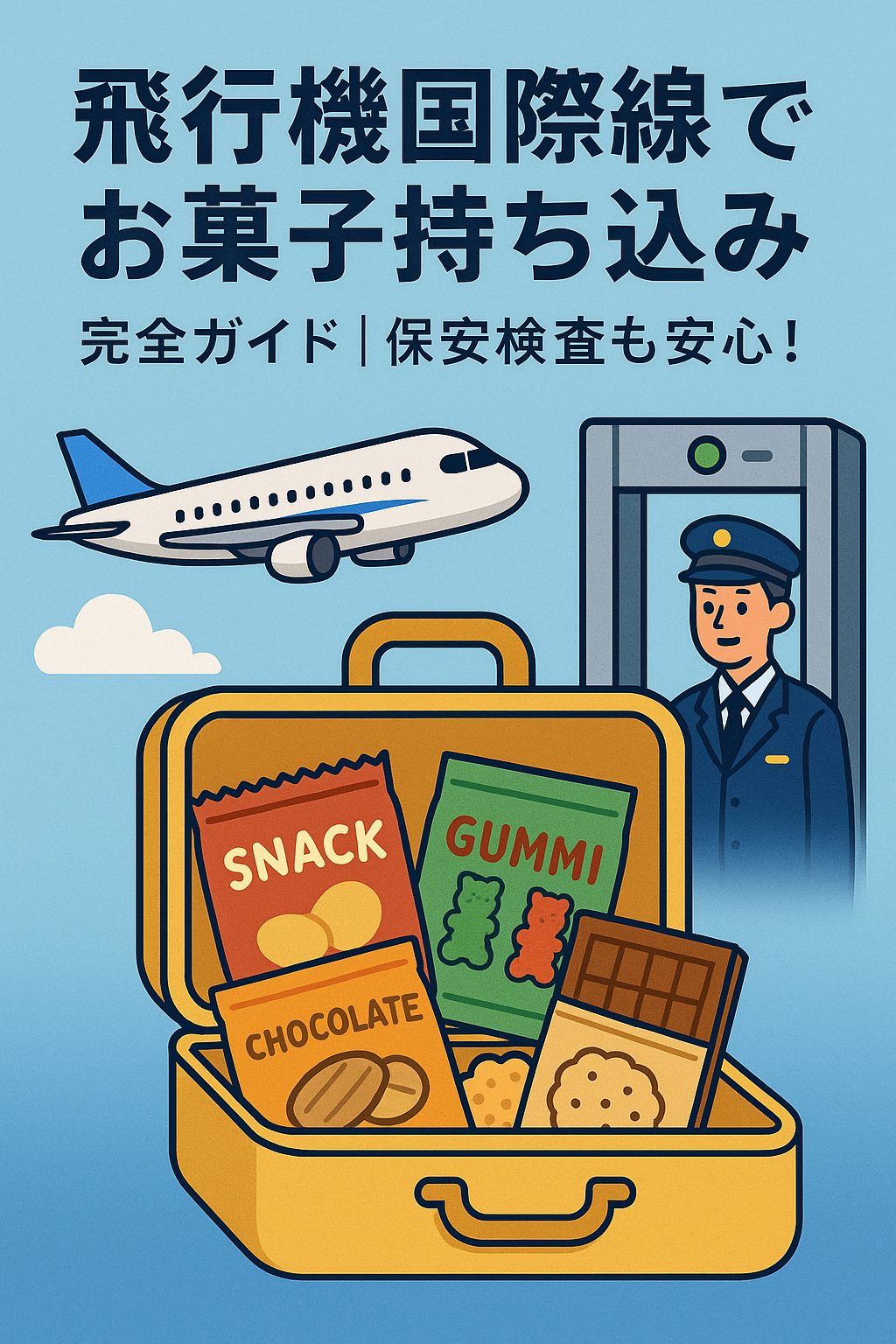 飛行機国際線でお菓子持ち込み完全ガイド|保安検査も安心!
