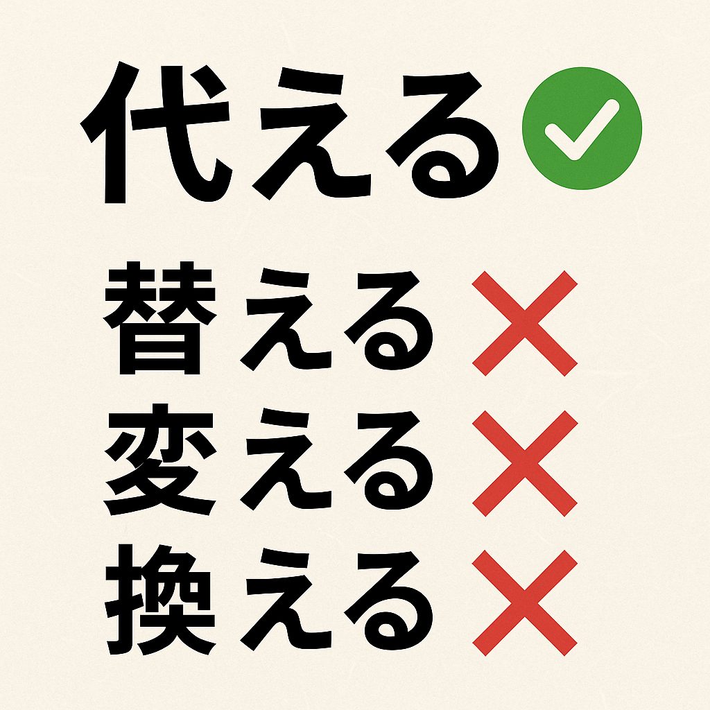 間違いやすい「代える」の誤用例